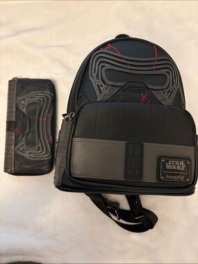Loungefly Black Star Wars Kylo Ren Mini Backpack and wallet